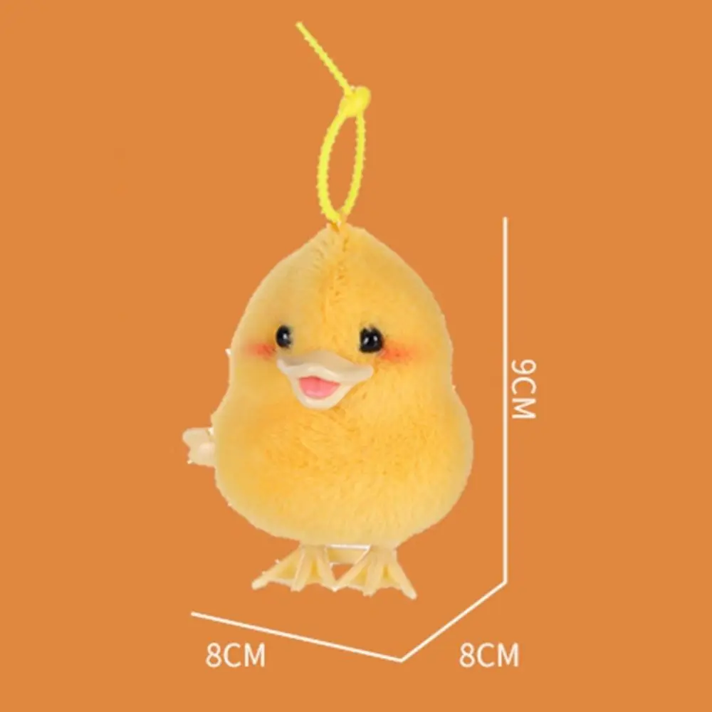 Lifelike Duck Wind Up Jumping Toy Plush Walking Clockwork Spring Chicken Toy Interative Cute Guide Baby Crawling Toy Cat Toy