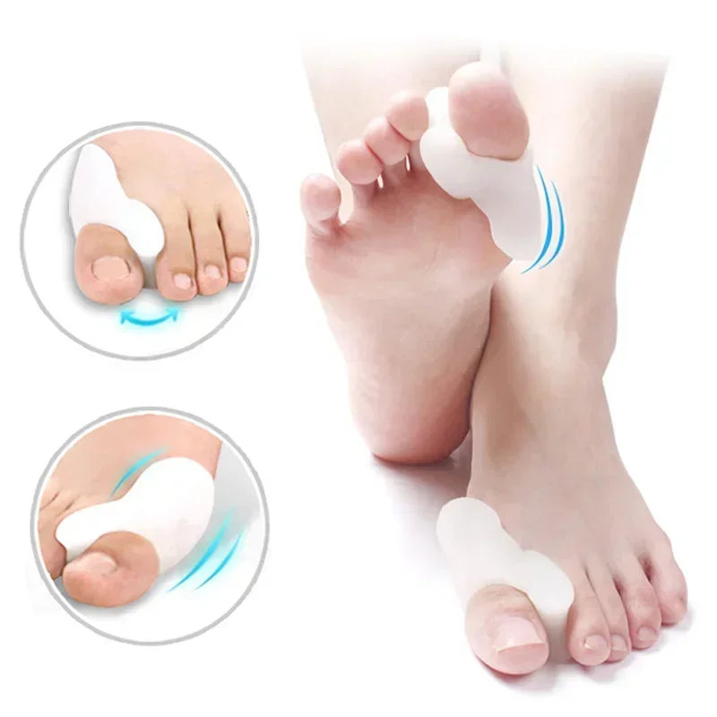 2Pcs Silicone Special Protector Bone Thumb Orthotics Braces Corrector Soft Silicone Foot Big Toe Separator Pedicure