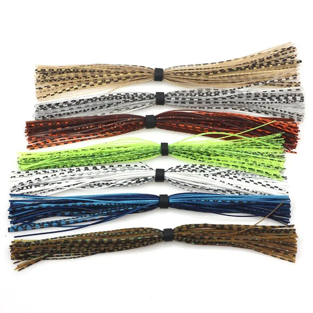 44 Strands Baitfish Silicone Skirts Mixed Color Glitter Buzzbaits Spinner Barred Color Fly Tying Material Jig Squid Skirt