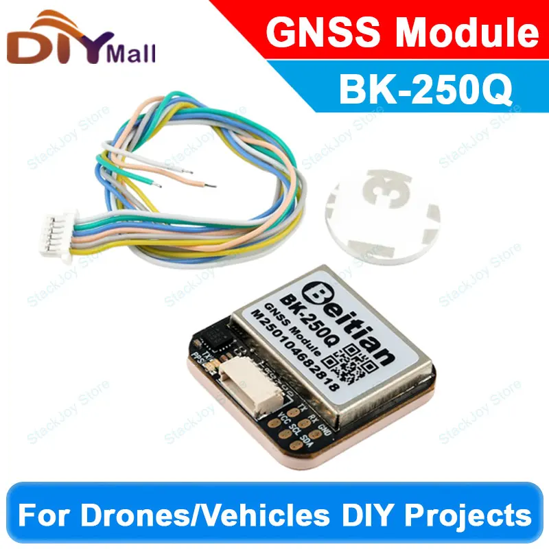

Beitian BK-250Q Ultra-Compact GNSS Module QMC5883 Compass M9140 Chip 4-System GNSS1.5m CEP 92Ch 1.0-6P Cable For Drone/Vehicles
