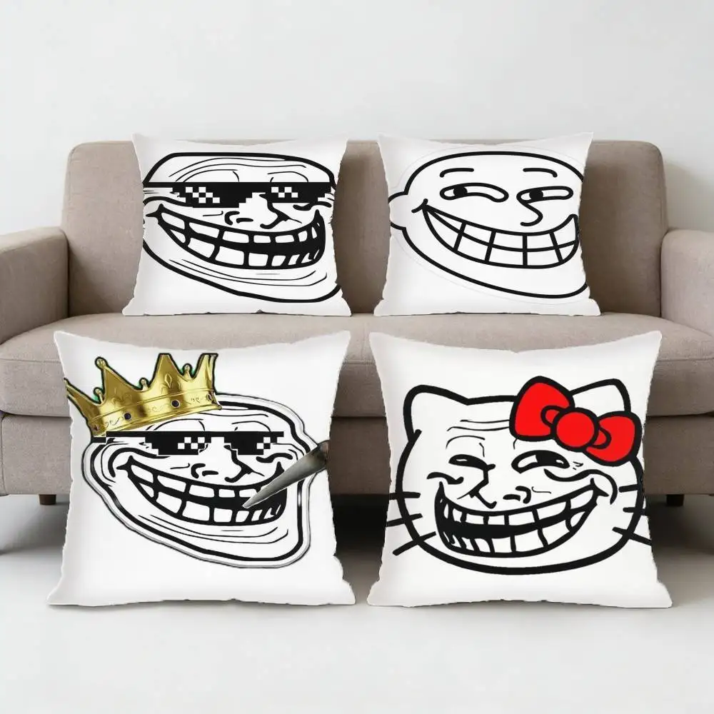 

Emoticons T-Trollface Pillow Case Sofa Living Room Bedroom Headboard Backrest Cushion Square Cushion Nap Time