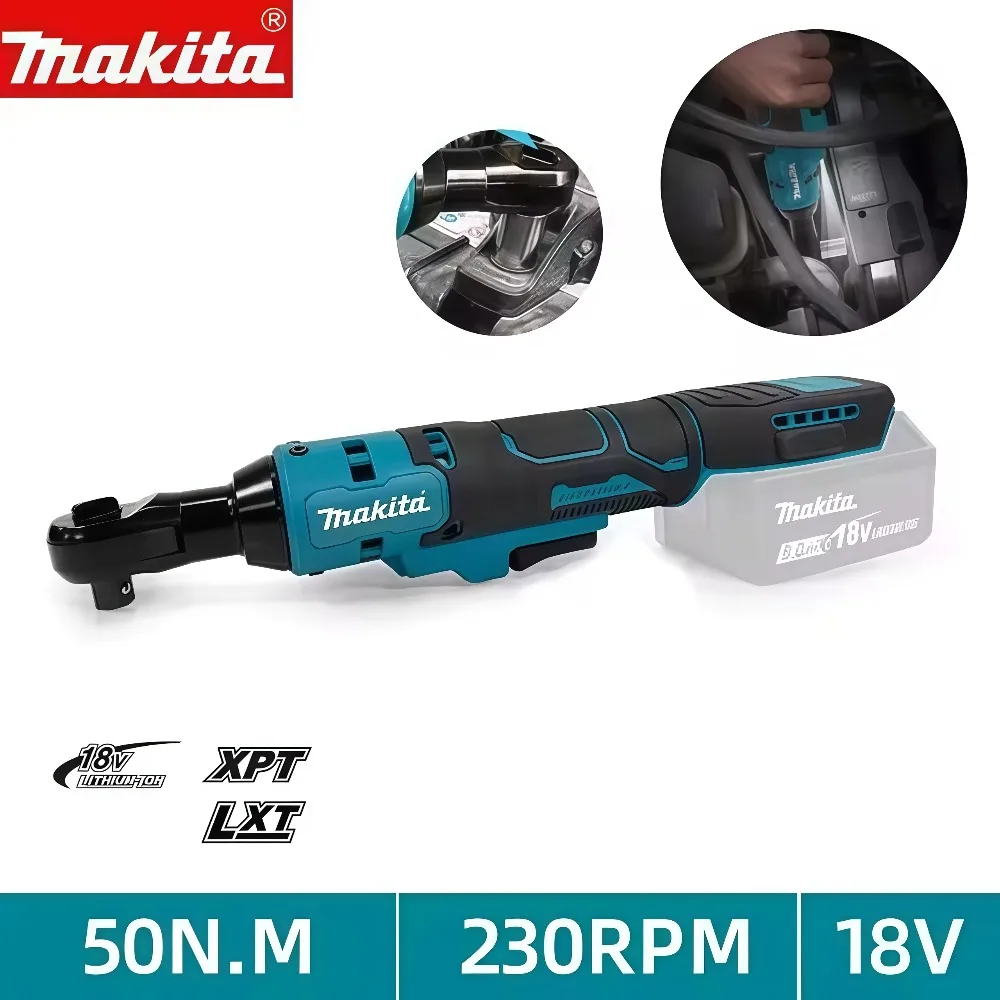 

2026 Makita 18V Brushless Ratchet Right Angle Wrench Cordless Power Wrench with LED Variable Speed Power Tools Battery Included