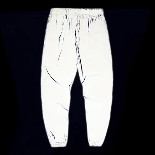 Imagen 2 del producto Pantalones informales reflectantes de noche para hombre, pantalones de monopatín a la moda con cintura elástica, ropa de calle, pantalones de chándal para correr Harajuku de Hip Hop para hombre