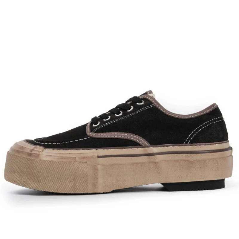 

Дышащая обувь из натуральной кожи на толстой платформе, увеличивающая рост, мужская повседневная обувь в стиле ретро, уличная охотничья обувь, мужская обувь