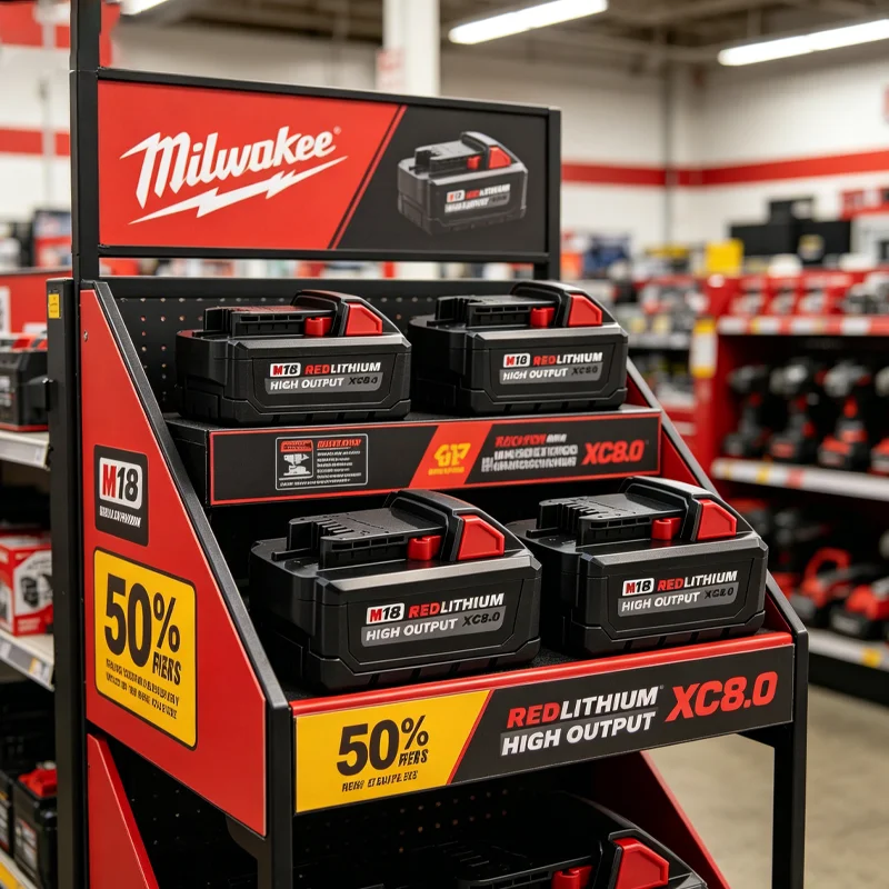 

Milwaukee M18 18V 8.0Ah Replacement Battery High Performance For M18 Cordless Impact Driver Wrench And Saw Tools