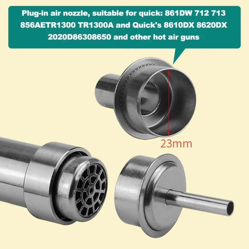 Multi Size 3-12mm Heat Gun Nozzle Kit 7/8/15Pcs Stainless Steel for DIY Craft Vinyl Wrap Heat Shrink Tubing Component Repair