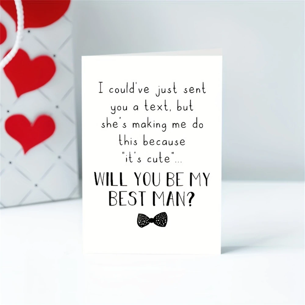 1pc,Funny Will You Be My Best Man Card, Best Man Proposal Card, Groomsman Proposal Card, She's Making Me Do This Because It's cu