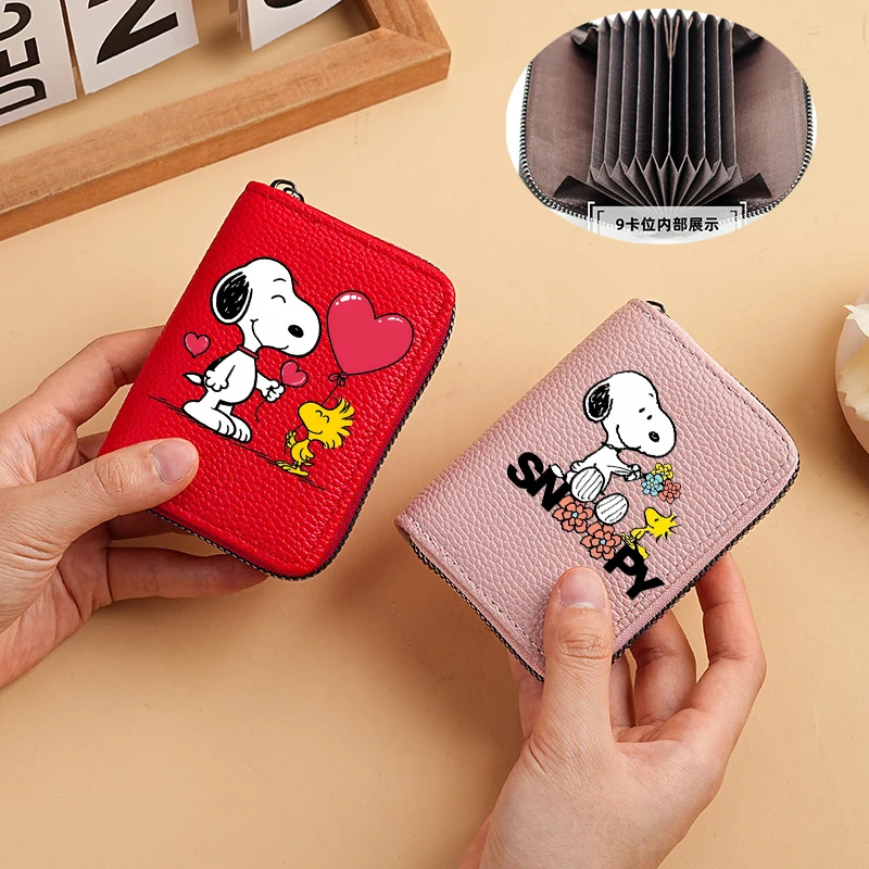 

Snoopys Women's Zipper Wallet Portable Mini Card Bag Fashion Female Coin Pocket Key Bag Credit Card Holder Women's Purses Gift