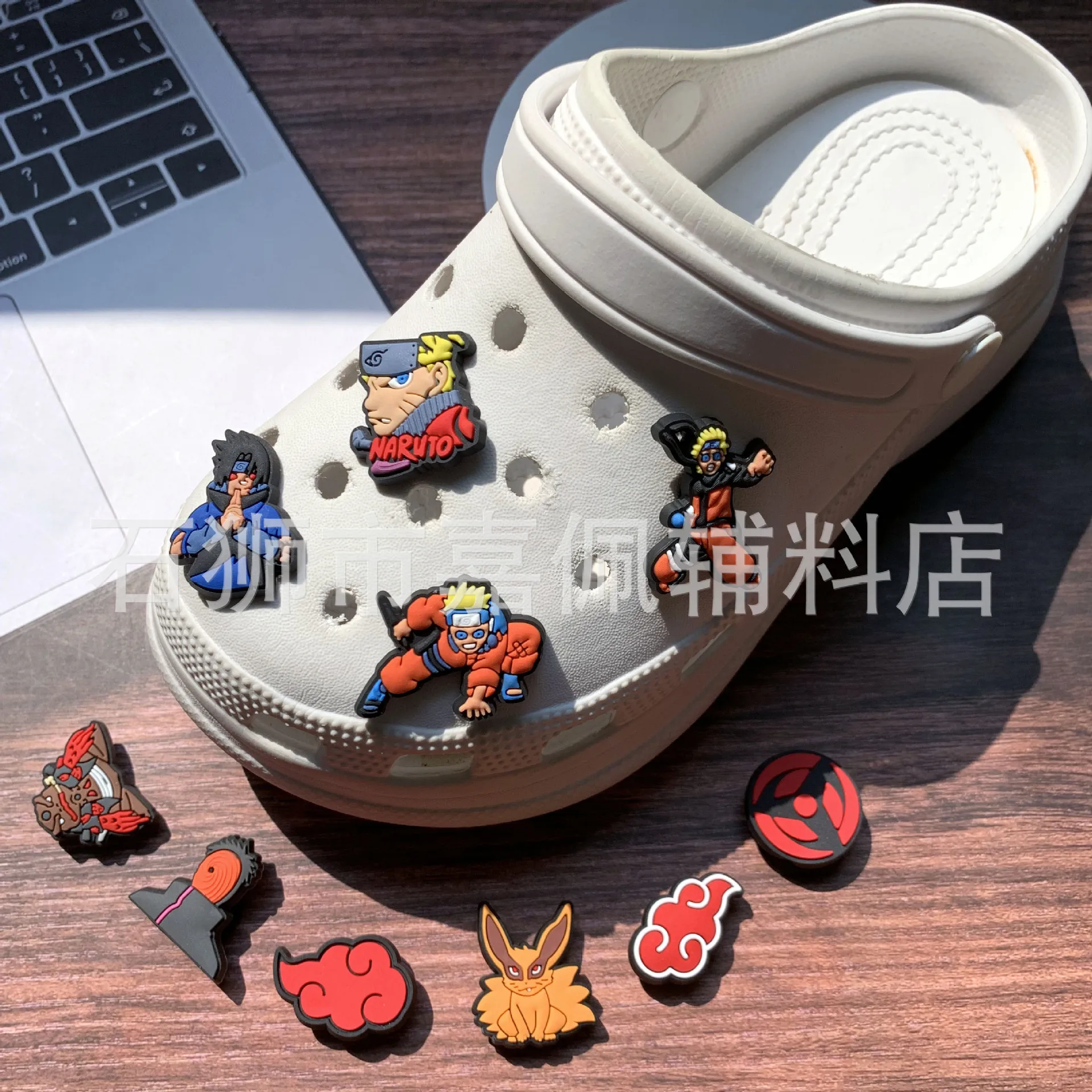 25Pcs/set Naruto Decoration Anime Shoe Charms Cute Sandals Shoes Accessories Kawaii PVC Badges DIY for Kids Christmas Gift