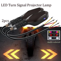 2PCS Universal Motorcycle LED Turn Signal Lamp Color Projection Lamp Waterproof Ambient Turning Light High-Bright Warning Light