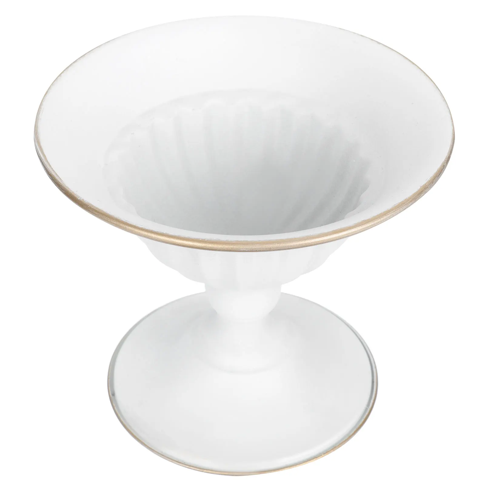 

Metal Flower Pot Table Decoration Desktop Vase White Bowl Home Flowerpot Cake Stand Office