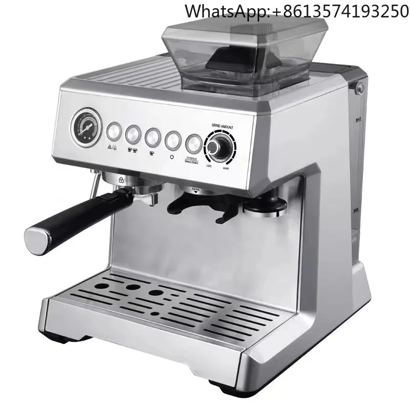 

Professional Electric Semi-Automatic Espresso Coffee Machine Grinder Barista Coffee Maker Milk Frother Steam Household