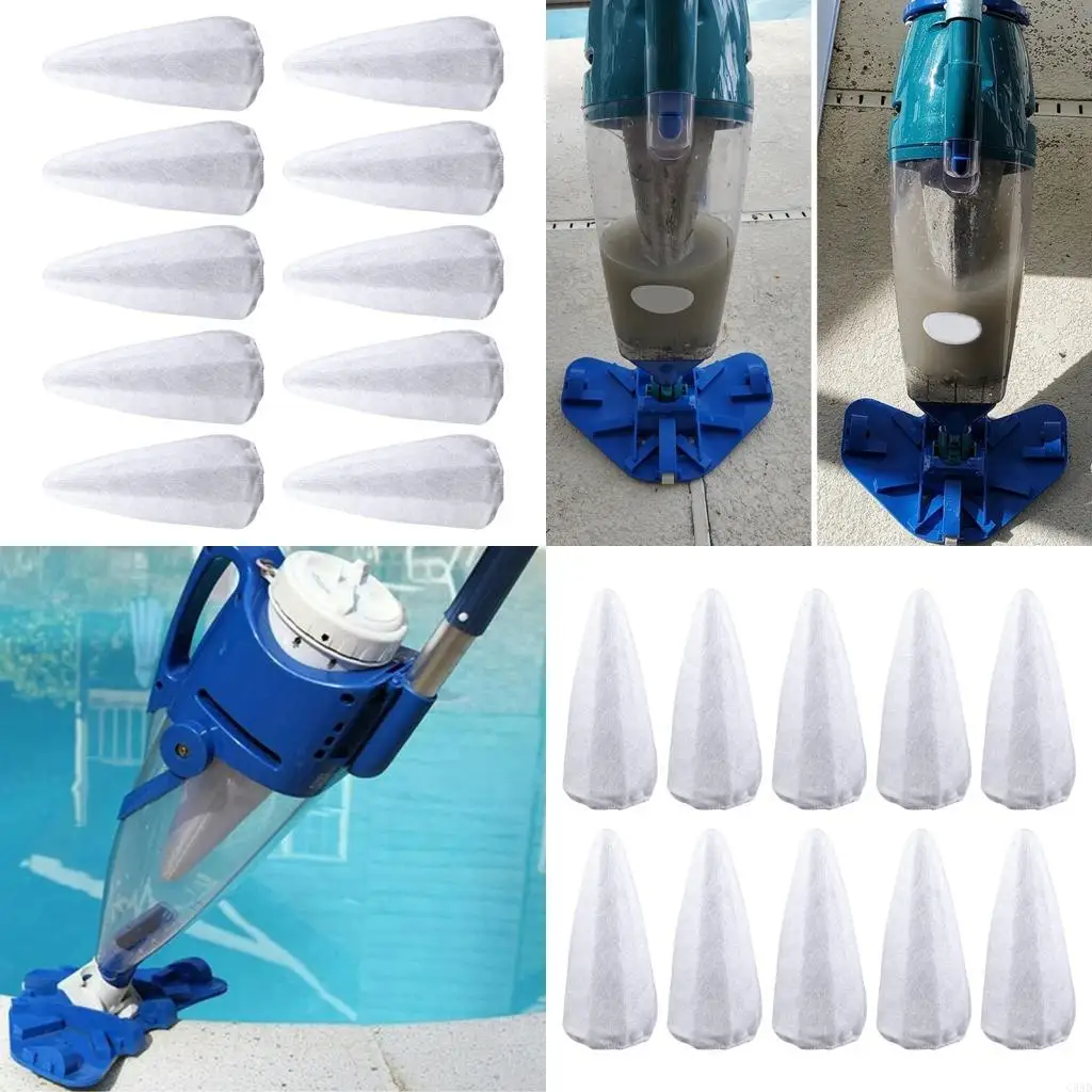 

Professional Swimming Pool Filter Bags 10pcs High Strength Filter Net Maintenance Bag for Sand Dirt Particles Filtration C5AD