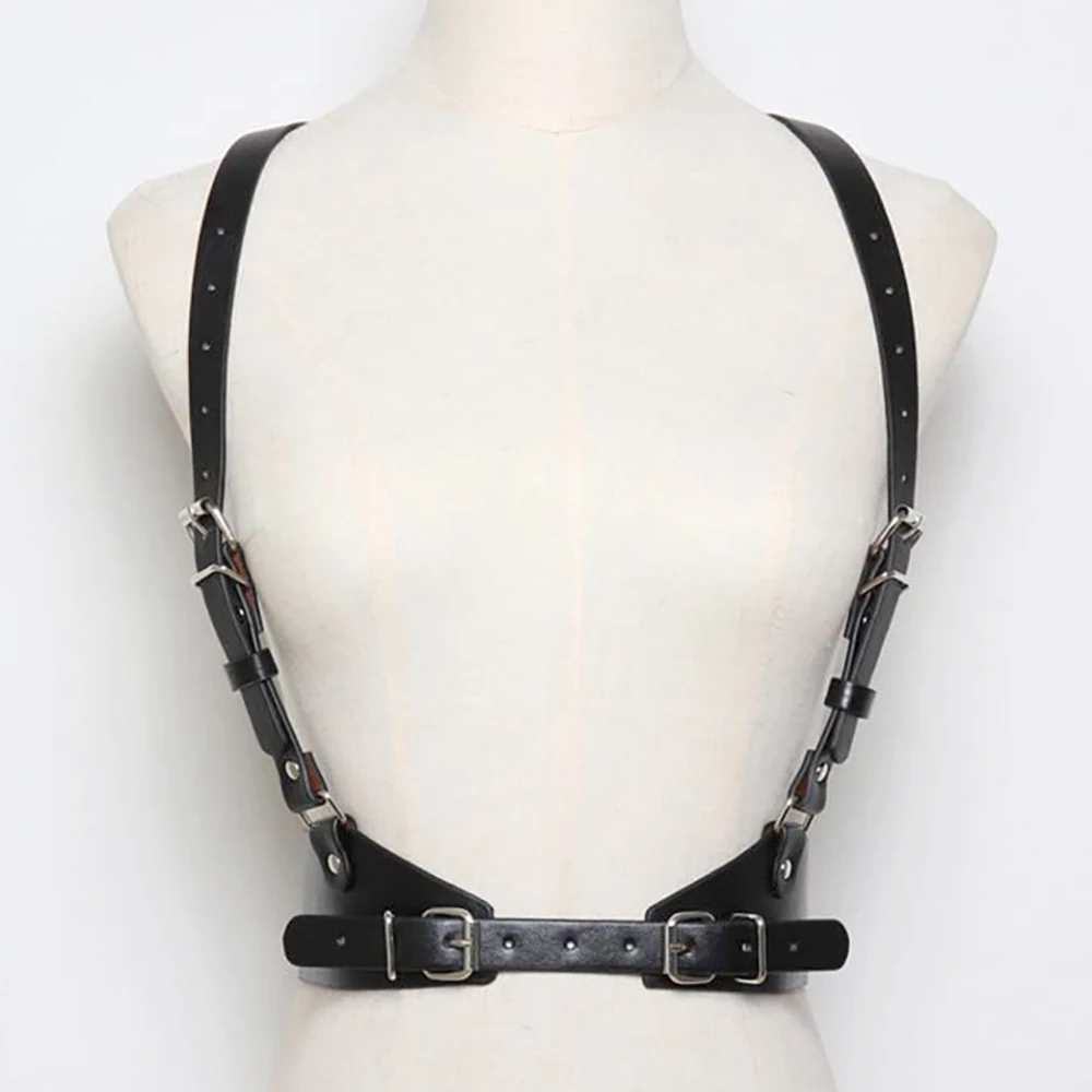 Women Fashion Harness Pu Leather Studded Decor Harness Adjustable Harness Belt Gothic Harness Bondage lingerie chest harness