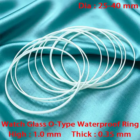 2/5/10 PCS Watch Glass Waterproof Gaskets Ring Dia 25mm-40mm High 1.0MM Thick 0.35MM Watch Case Waterproof Gasket Ring Parts