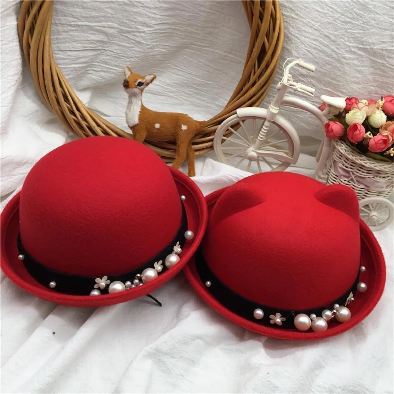 

Шерстяной цилиндр с жемчужным куполом, женские осенние шляпы Dandy the Magician Church, стильный элегантный роскошный женский Fedora, женский