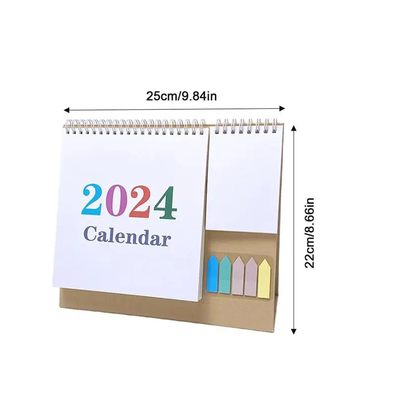 2024 Calendar Desk Small Office Calendar Paper Desktop Calendars English Table Decor Daily Adornment Planner