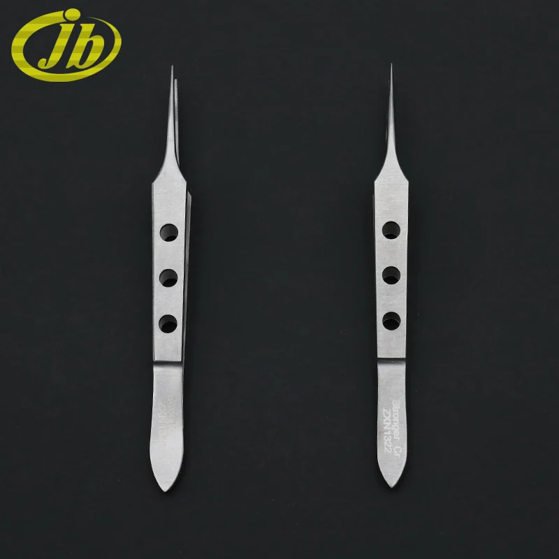 Microscopic tweezers straight toothed 9.5cm stainless steel straight platform surgical operating instrument surgical forceps