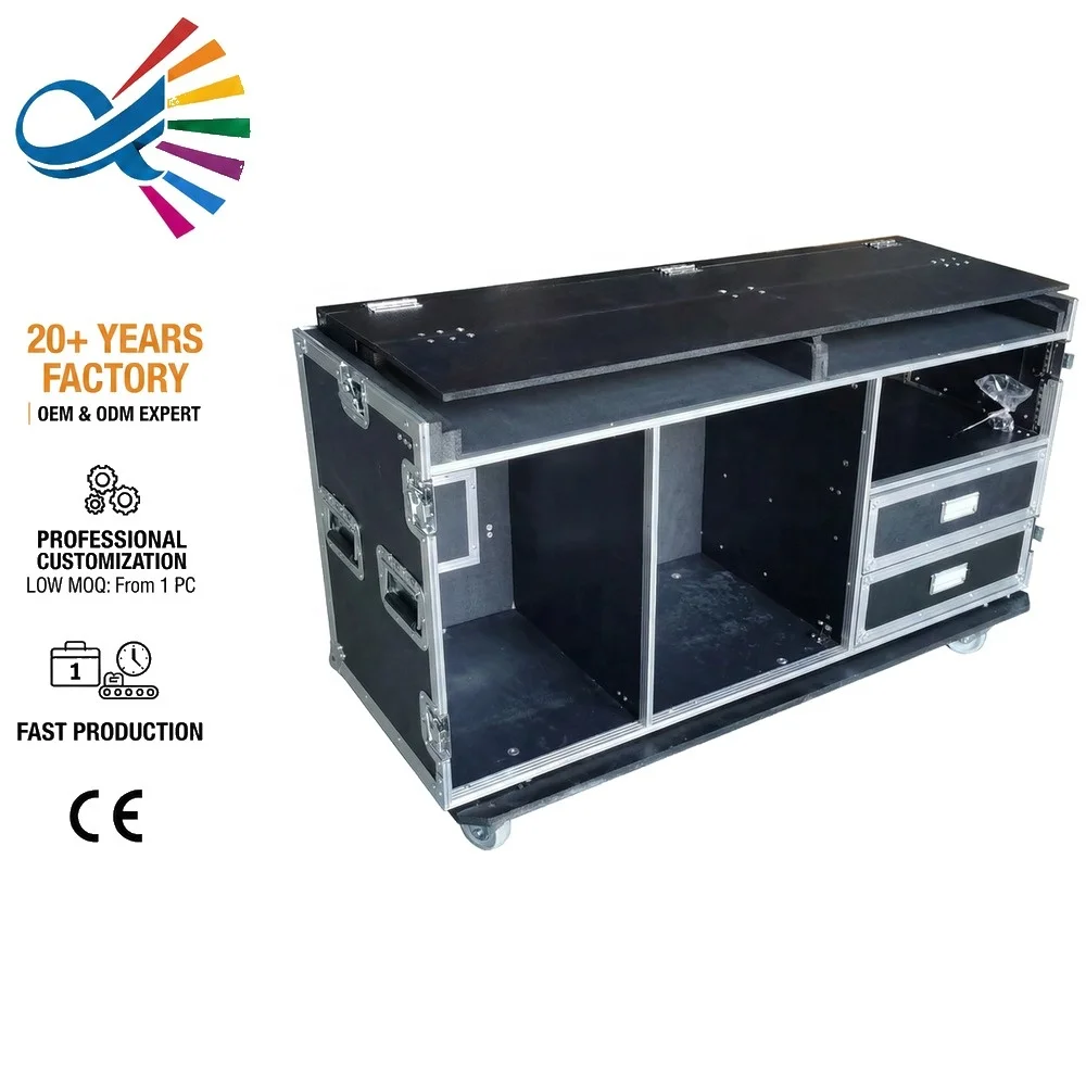 

Large Heavy Duty Laptop Workstation Case with IP65 Waterproof Non-Slip Surface 2 Tool Drawers Professional Computer Trunk