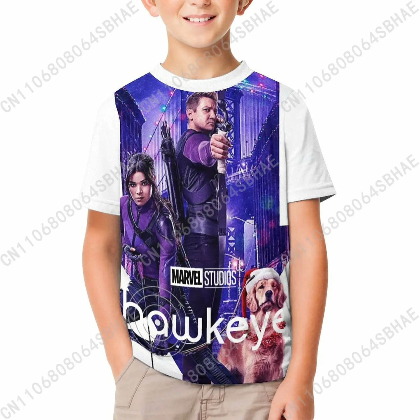 

Marvel Hawkeye T Shirt Boy Girl Short Sleeve Print Cotton TShirt Comfortable Crew Neck Children Child Tee Cosplay