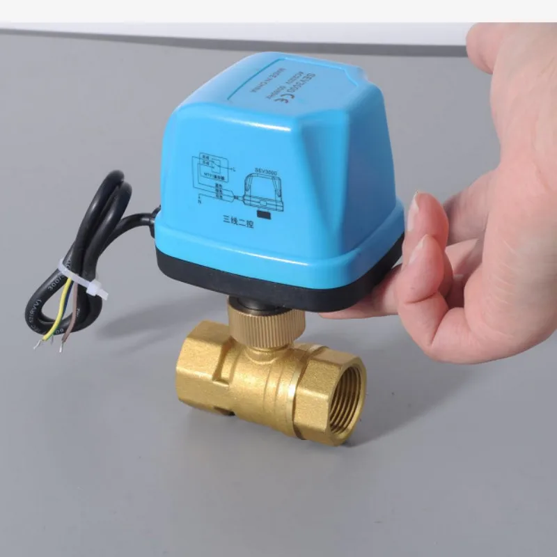 AC220V Switch Type Brass Motorized 2-Way Ball Valve DN15 DN20 DN25 DN32 DN40 Electric Pipeline Control Valve