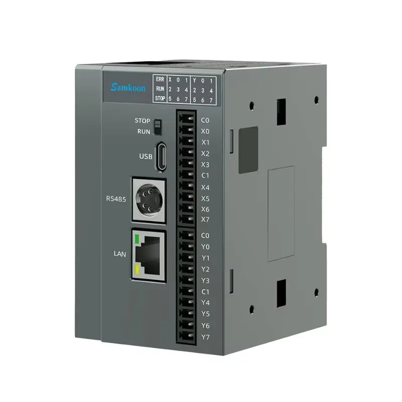 Samkoon PLC Controller DC24V 8 Inputs 8 Transistor Outputs Ethernet & RS485 Industrial Automation PLC