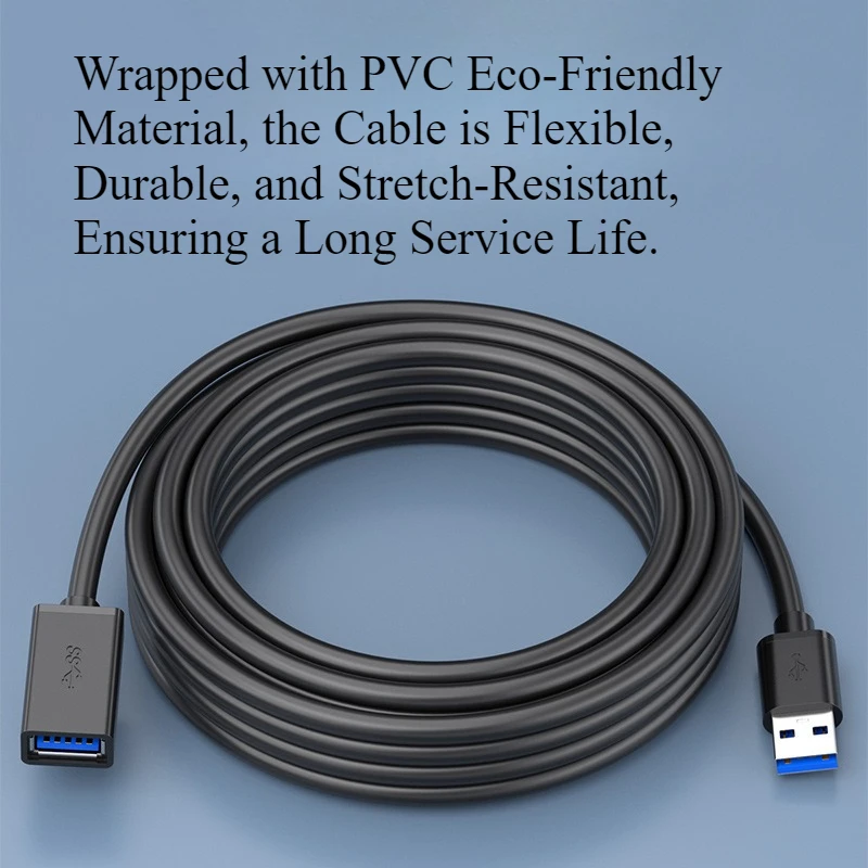 2 قطعة كابلات تمديد usb3.0 10Ft/3m، كابلات البيانات، محركات أقراص فلاش USB للكمبيوتر، كابلات تمديد USB للماوس ولوحة المفاتيح