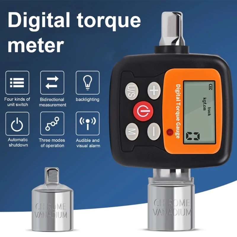 Advanced Torque Meter Converters with LCD Screen Accurate Digital Torque Adapter Metal for Long Terms Professional Use