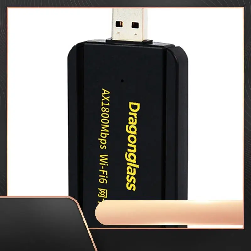 Dragonglass 1Set USB3.0 Wi-Fi6 1800M LAN لاسلكي إيثرنت واي فاي دونغل 1800Mbps2.4G 5.8G ثنائي النطاق LAN لاسلكي أسود-N34R