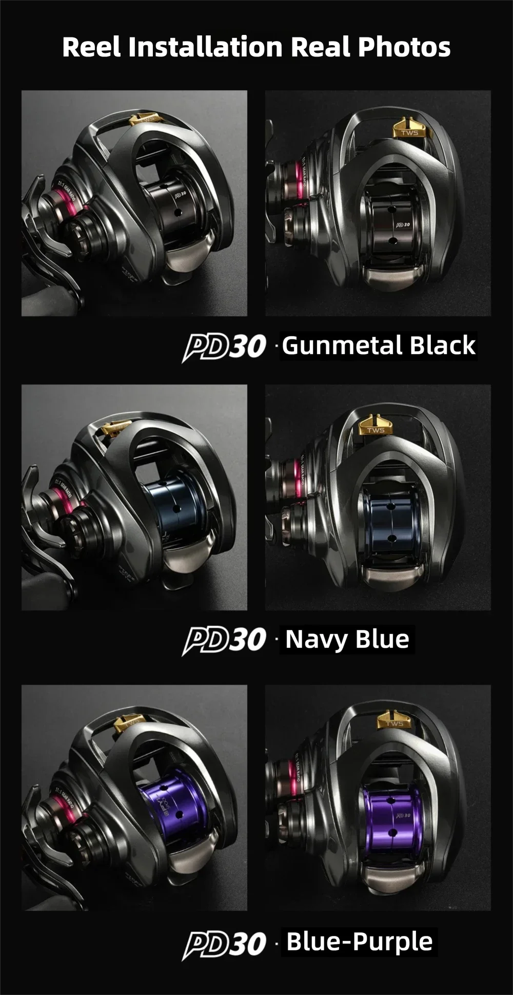 PYL PD30 Modifizierte Spule für Daiwa 19/25 STEEZ CT SV/ 19 ALPHAS CT SV700 Titan-Spule mit flachem Profil, geeignet für Fluorocarbon- und Nylon-Schnur – Detail 11