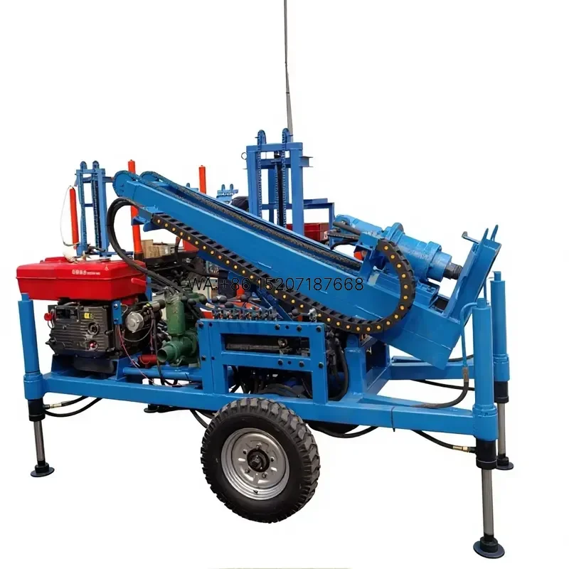 Wmwmnu 22HP Water Dual Use Water Well Drilling Rig Wheel Mounted Professional Drilling Small Rig