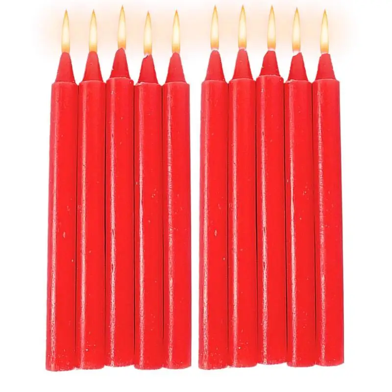 Hot Sale Household Candle Lighting 10X Mini Taper Candles Odorless Lighting Candles For Emergency Wedding Blessing