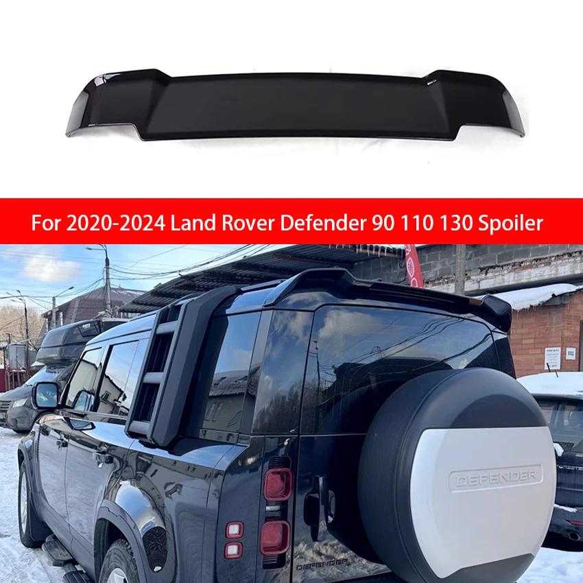 

Для Land Rover Defender 90 110 130 2020-2024 спойлер на крышу с углеродной поверхностью, заднее крыло багажника, материал ABS, хвостовой спойлер