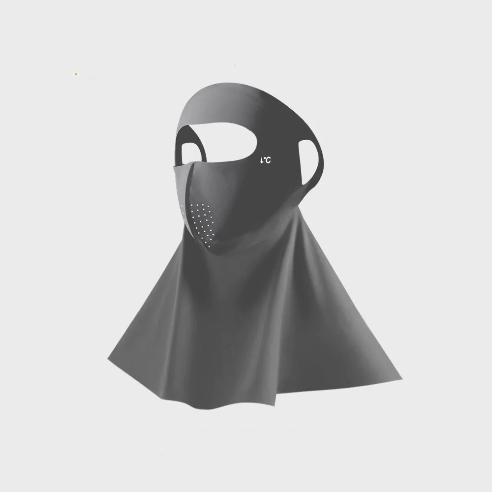 

Thin Summer Full-Face Sunscreen Veil UPF 50+ Breathable Ice Silk Face Cover Anti UV Outdoor Neck Wrap Cover Woman/Man