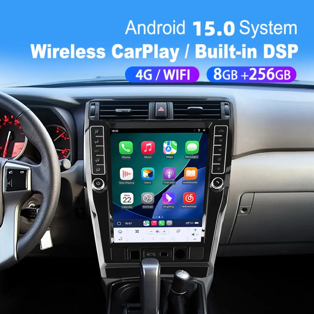 16.2inch Car Multimedia Automotive Player For Toyota 4Runner 2009~2023 Android Screen Carplay GPS Navigation Car Radio Head Unit