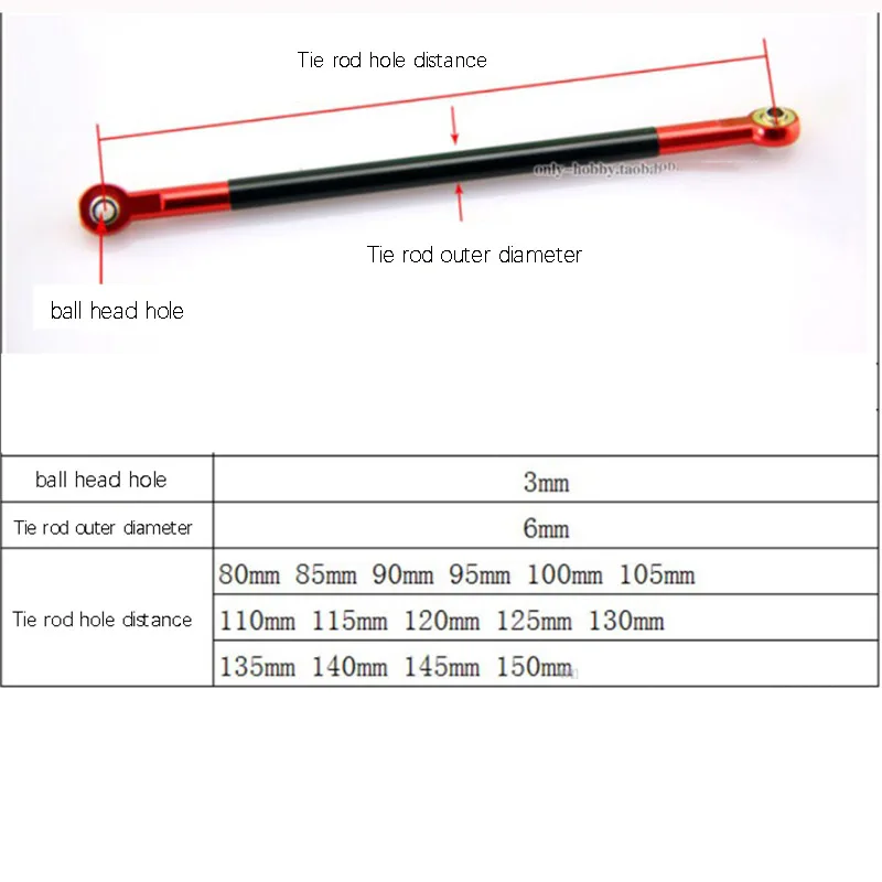 Metal M3 Ball Head Tie Rod Gear Shift Servo Chassis Link for 1/10 RC Crawler Car Scx10 D90 CC01 1/14 Tamiya RC Truck SCANIA 770S