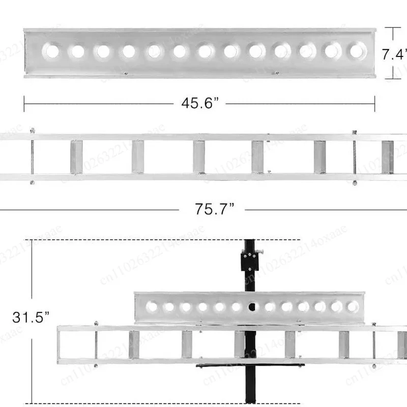 Heavy Duty Aluminum Alloy Motorcycle Rack for Car and Electric Scooter, Rear Mount Luggage Carrier for Battery Bike and Scooter