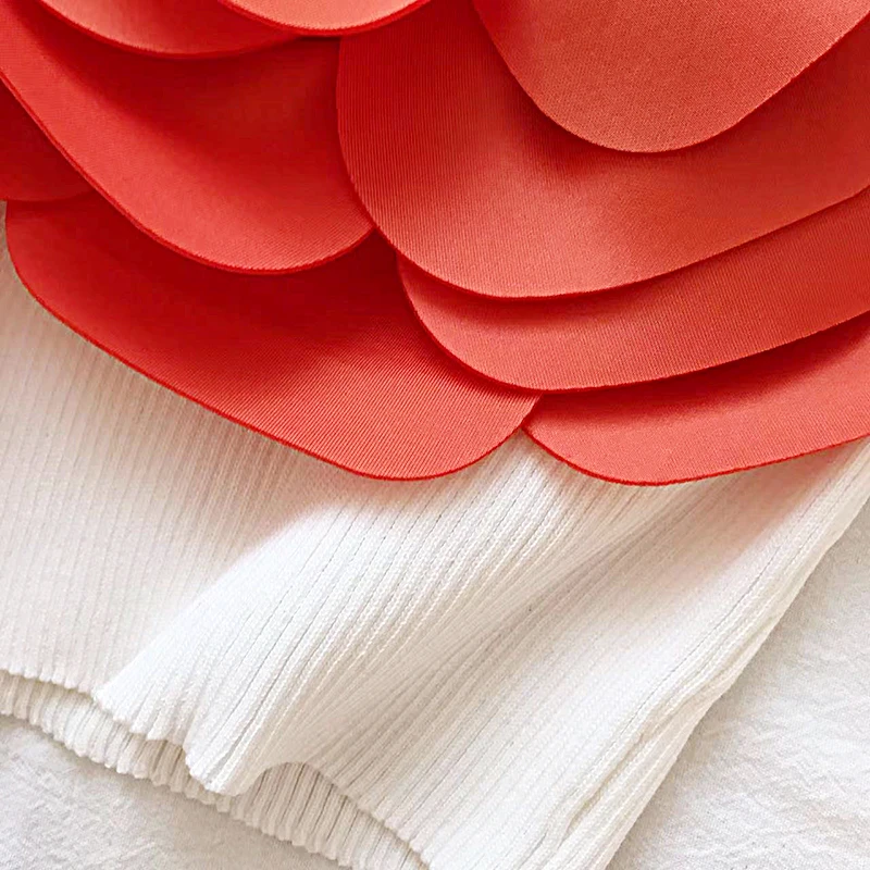 2025 New Summer Tank Top Women Diagonal Collar Three-dimensional Flower Outwear Camisole Summer Camis Hotsweet white top