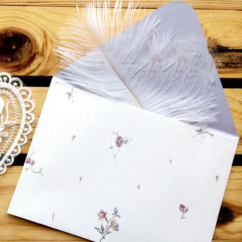 10pcs Vintage Floral DIY envelope Letter Wedding Invitation School Office Writing Letter Paper