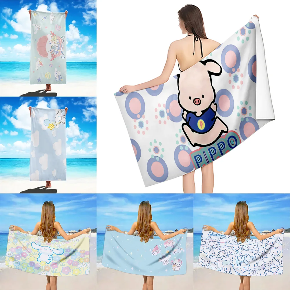 

S-Sanrio Beach Towel Microfiber Sand Free Quick Dry Soft Sandproof Pool Towels Gift for Women Travel Gym Shower Camping