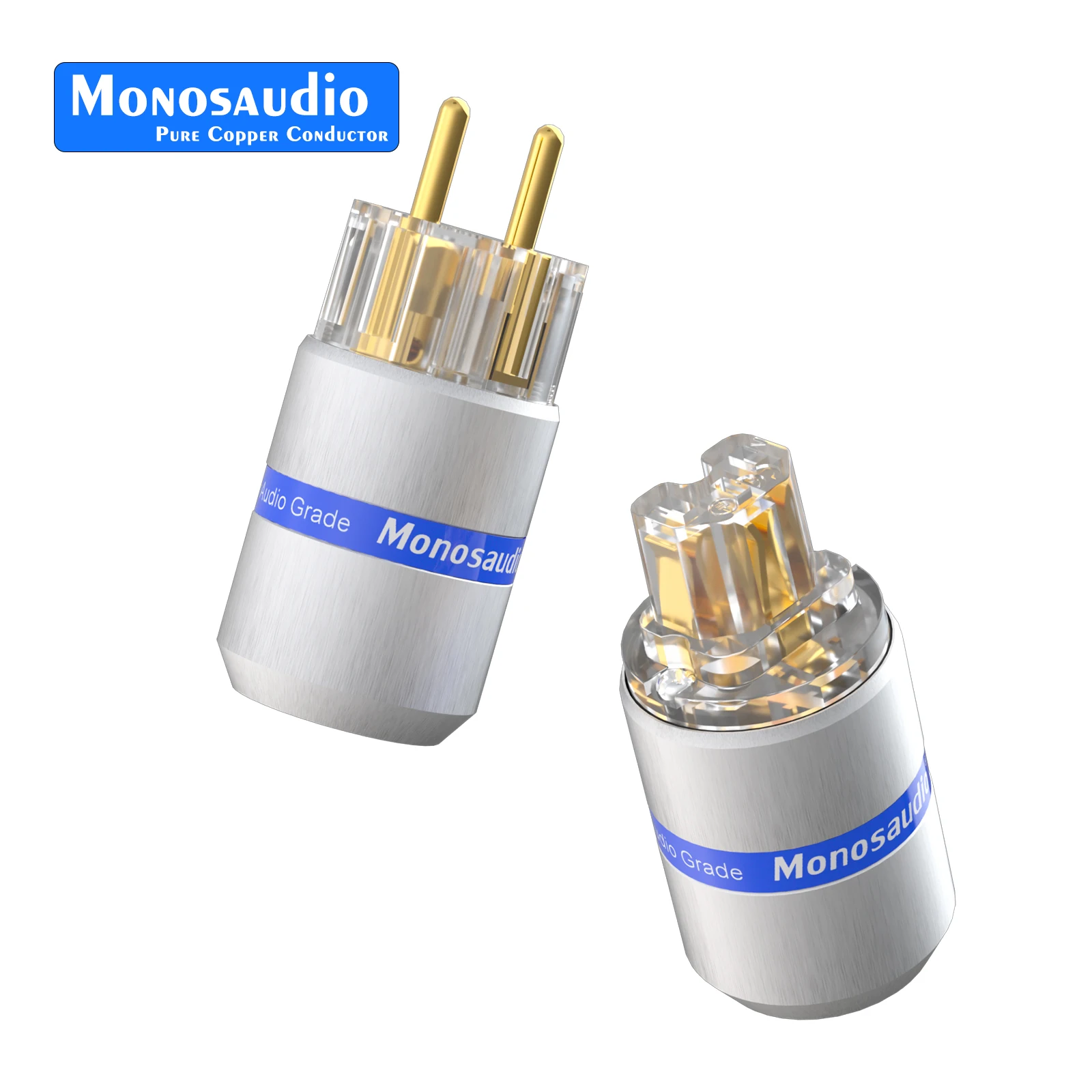 Monosaudio E107/F107 Pure Copper Schuko Power Plug hifi Audio Schuko Plug Hifi EUR Power Plug IEC Connectors EU Power cable