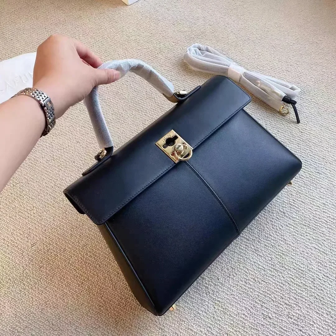 Light Luxury High Quality Business Women Briefcase Ladies Handbag Cowhide Wallet 2024 Multifunctional Trapezoidal Crossbody Bag