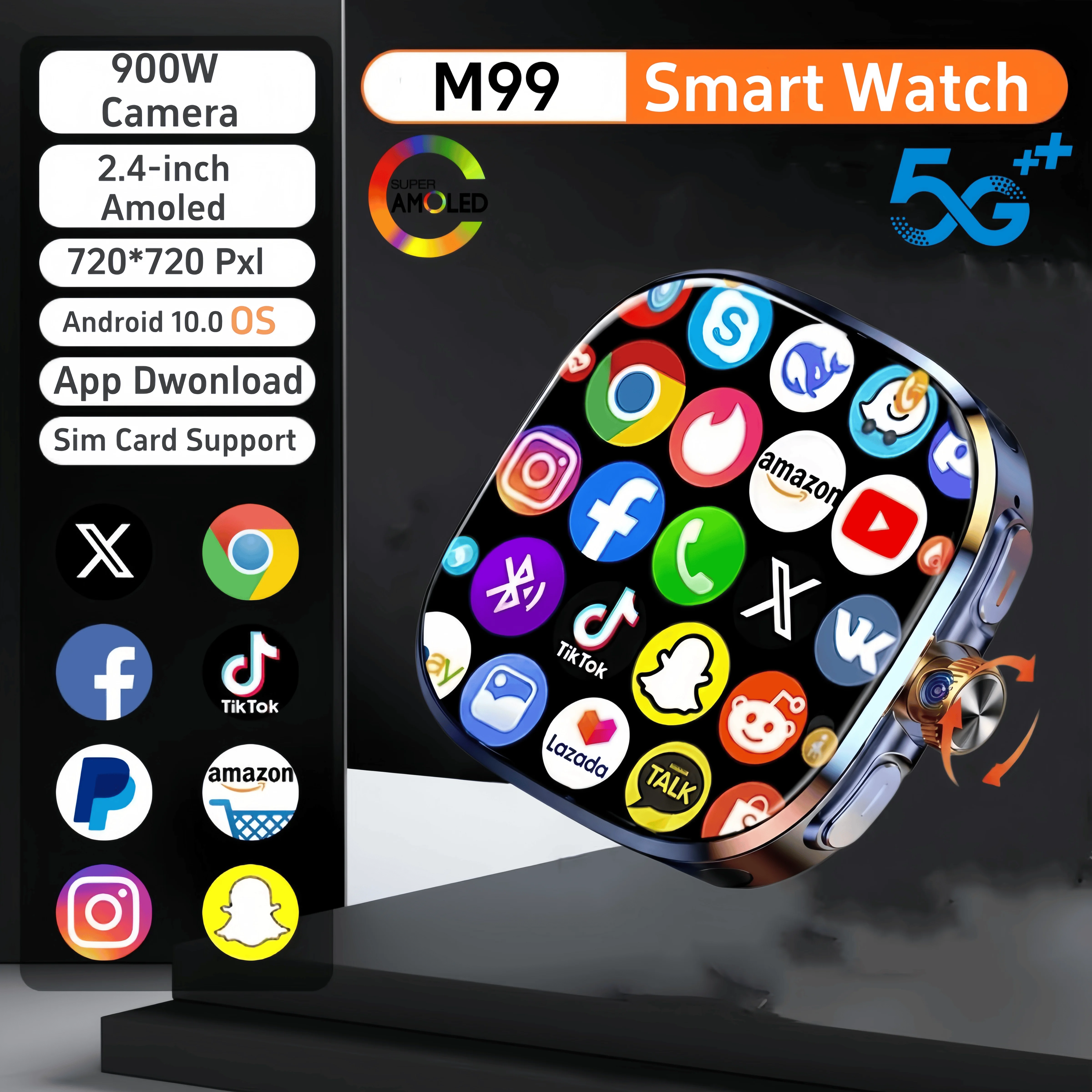 Smartwatch Store - Smartwatch M99 32GB+1024GB 4G LTE Full