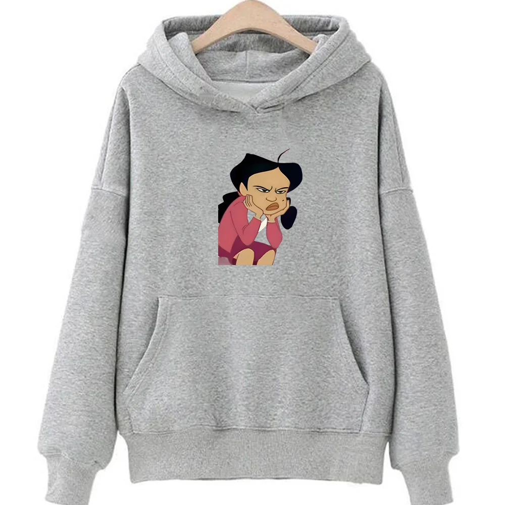 Proud Family Hooded Cartoon Print Comfortable Vintage Sweatshirt for Autumn/Winter Harajuku Cute Clothing Moletom Fleece Hoody