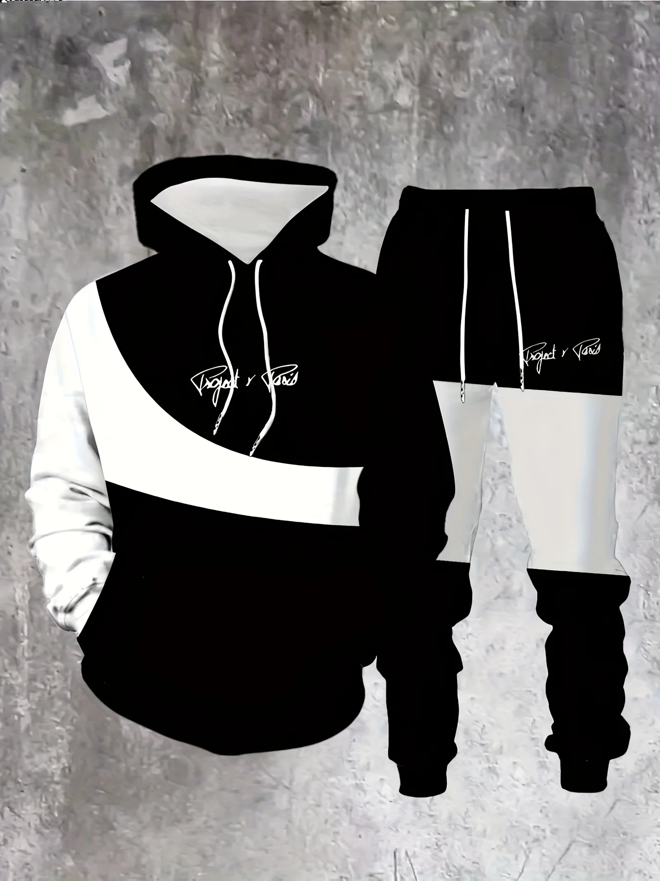 

2025-26 Autumn/Winter New Y2K Sports Set Hoodie Letter Printed Men's Fashion Oversized Comfortable Daily Street Two Piece Set