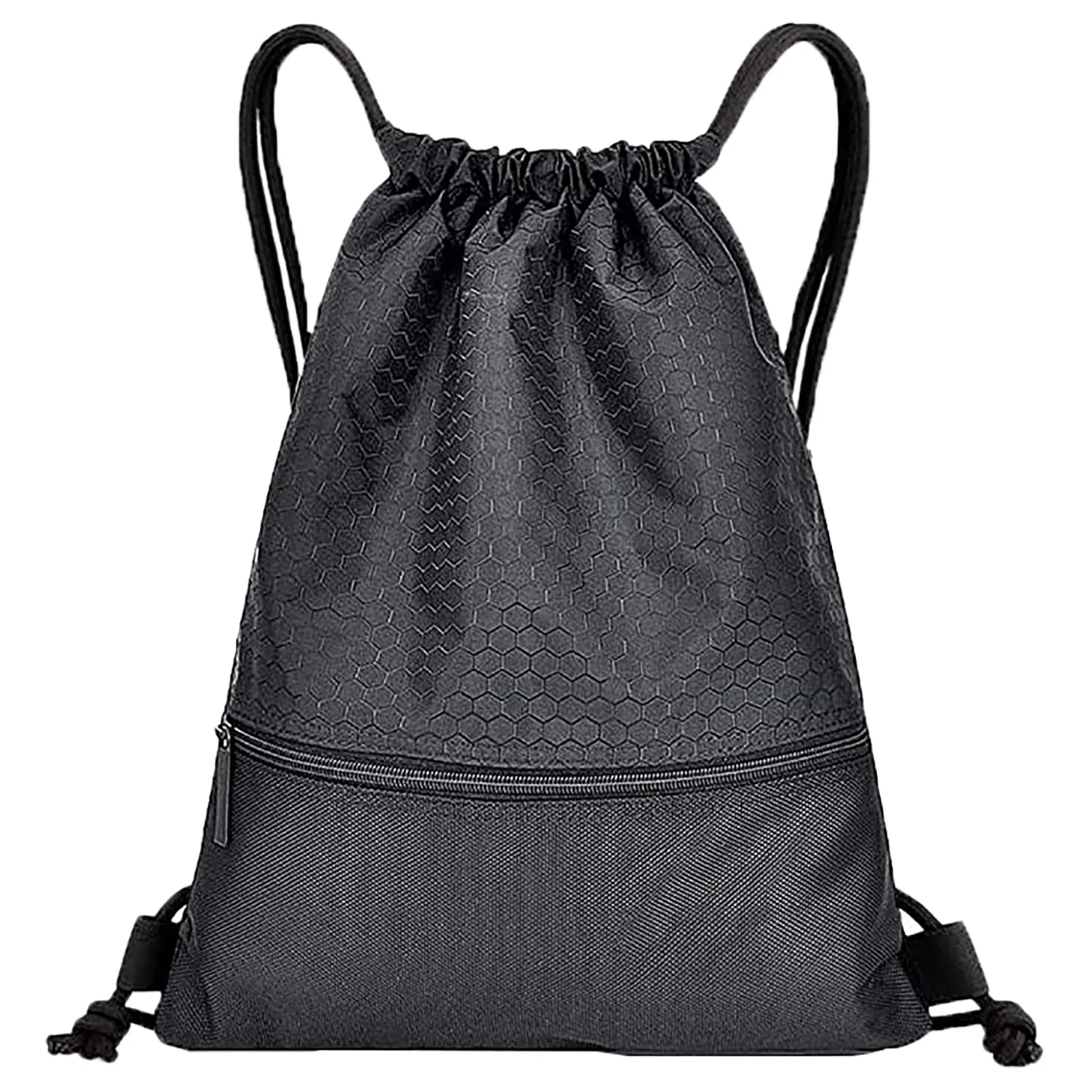 

Gym Sack Drawstring Backpack Water-resistant Drawstring Bucket Bag With Zipper Pockets Light Sack for Adults And Teenagers Kids