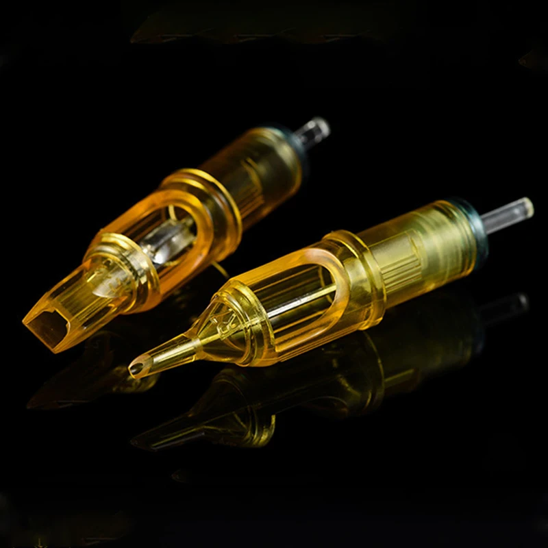 20 ชิ้น/กล่องสักเครื่องเข็มทิ้งสีเหลือง DRAGONFLY เข็มเข็มสักอุปกรณ์ Microblading ความปลอดภัยเครื่องมือ