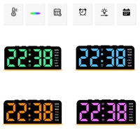 Digital Alarm Clock Dual Alarm Snooze Table Clock 4 Levels Brightness 12/24H USB Powered Electronic LED Clock with Mood Light