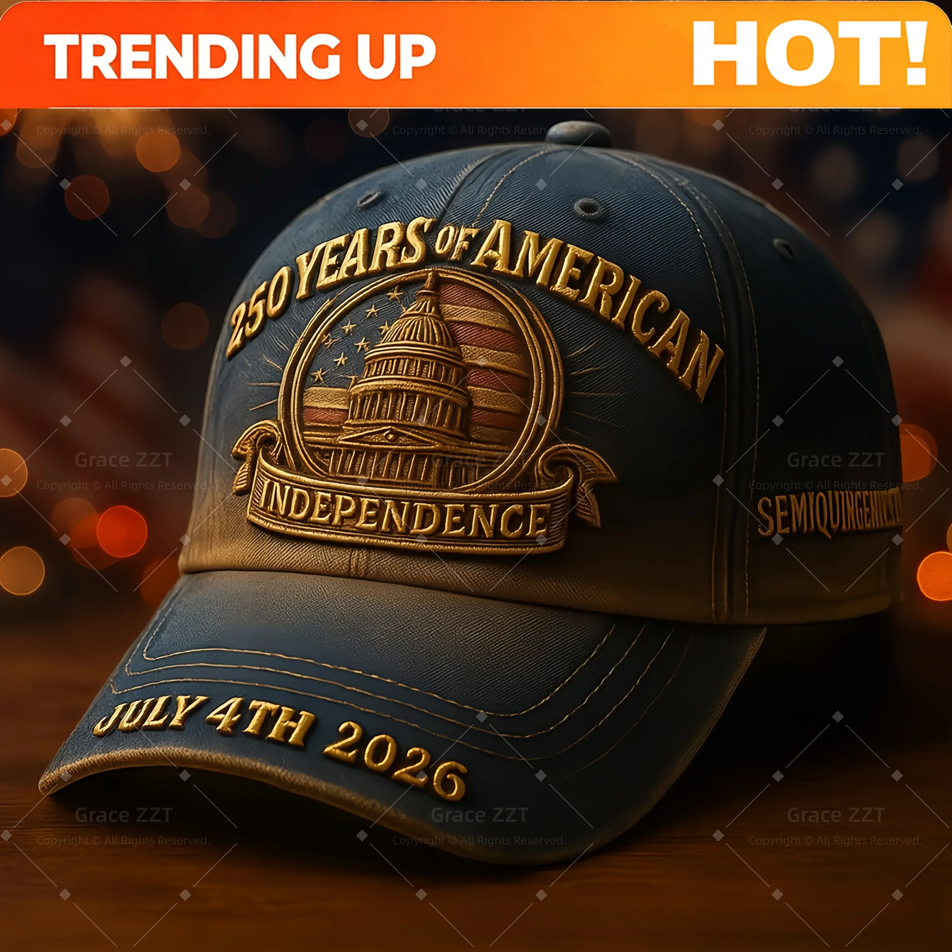 Customization 250th Year Commemorative Baseball Cap Suitable For Independence Day Celebrations & Daily Wear - Adjustable Hats