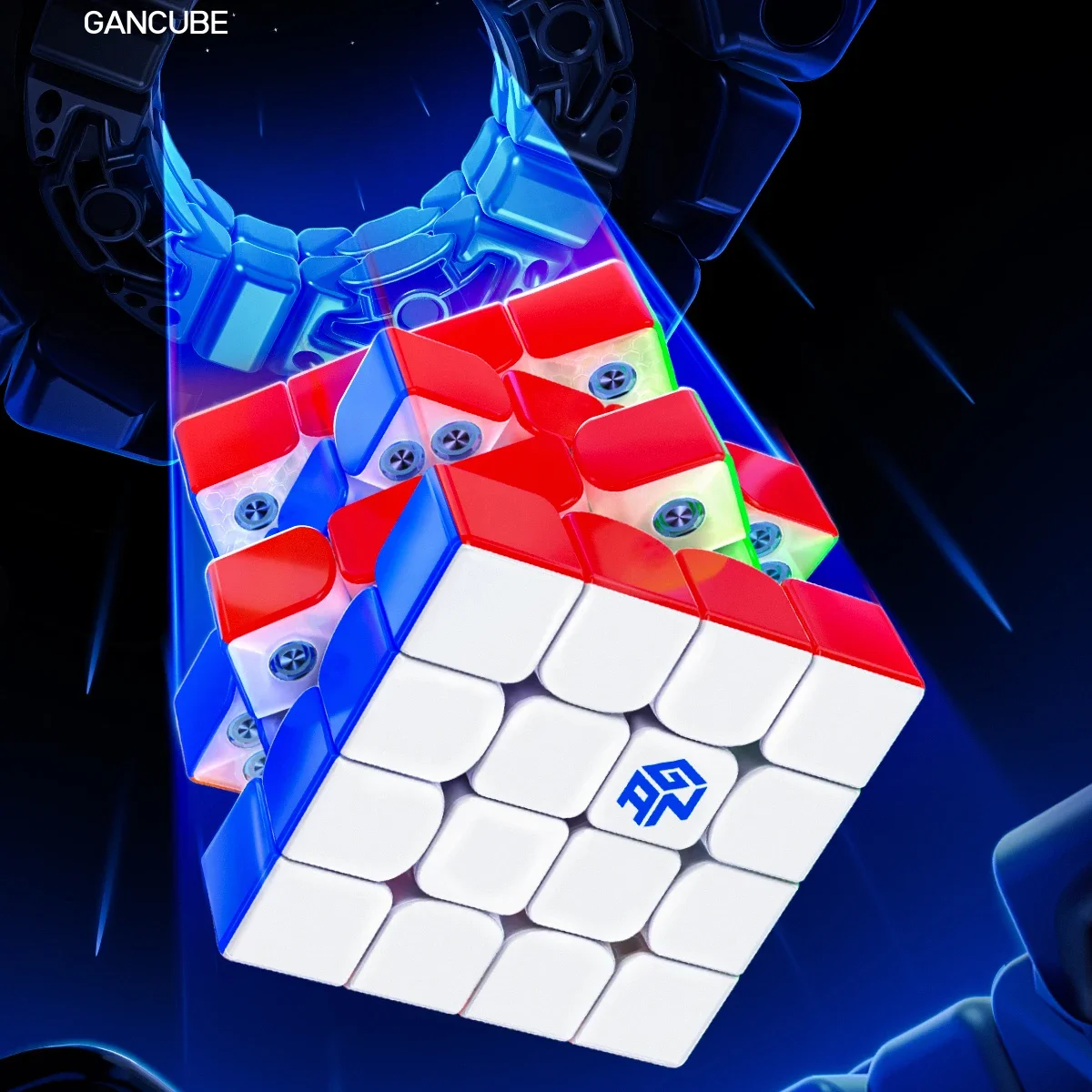 GAN 460M V2 UV 4x4 Cubo de velocidad magnético sin pegatinas juguete profesional Fidget GAN 460 V2m UV Cubo mágico rompecabezas